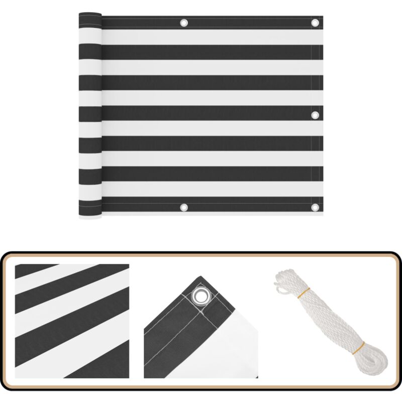 Vidaxl - Balkon-Sichtschutz Anthrazit und Weiß 75x300 cm Oxford-Gewebe - Balkon Sichtschutz - Windschutz - Wasserfest - uv Schutz - Oxford Gewebe