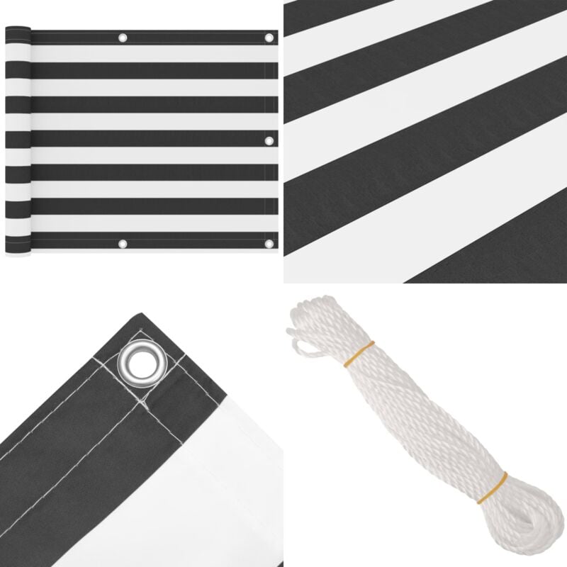 Vidaxl - Balkon-Sichtschutz Anthrazit und Weiß 75x400 cm Oxford-Gewebe - Balkon Sichtschutz - Windschutz - Wasserfest - uv Schutz - Oxford Gewebe