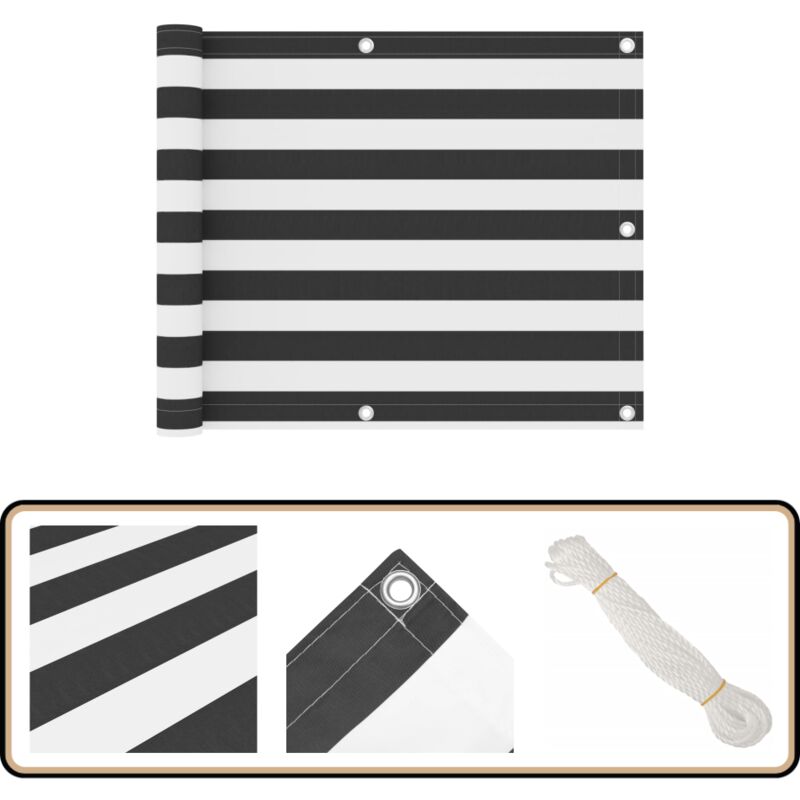 Vidaxl - Balkon-Sichtschutz Anthrazit und Weiß 75x600 cm Oxford-Gewebe - Balkon Sichtschutz - Windschutz - Wasserdichtes Gewebe - uv Schutz - Oxford