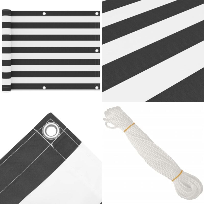 Vidaxl - Balkon-Sichtschutz Anthrazit und Weiß 75x600 cm Oxford-Gewebe - Balkon Sichtschutz - Windschutz - Wasserdichtes Gewebe - uv Schutz - Oxford