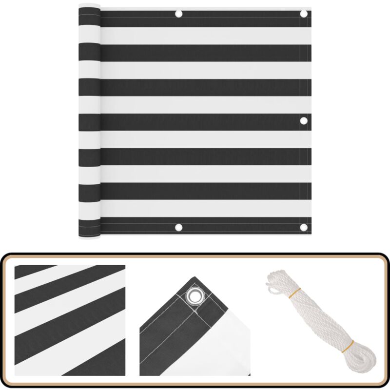 Vidaxl - Balkon-Sichtschutz Anthrazit und Weiß 90x300 cm Oxford-Gewebe - Balkon Sichtschutz - Windschutz Für Balkon - Privatsphäre Balkon