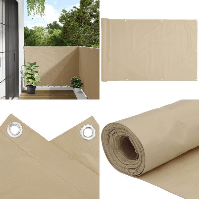 Vidaxl - Balkon-Sichtschutz Beige 120x500 cm Oxford-Gewebe - Balkon Sichtschutz - Windschutz - Wasserfestes Gewebe - uv Schutz - Sonnenschutz - Home