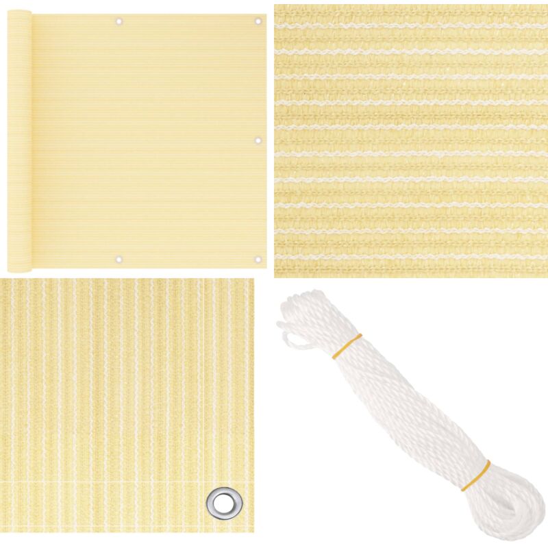 Vidaxl - Balkon-Sichtschutz Beige 90x500 cm hdpe - Balkon Sichtschutz - hdpe Sichtschutz - Privatsphäre Balkon - Balkonsonne - uv Schutz - Home &