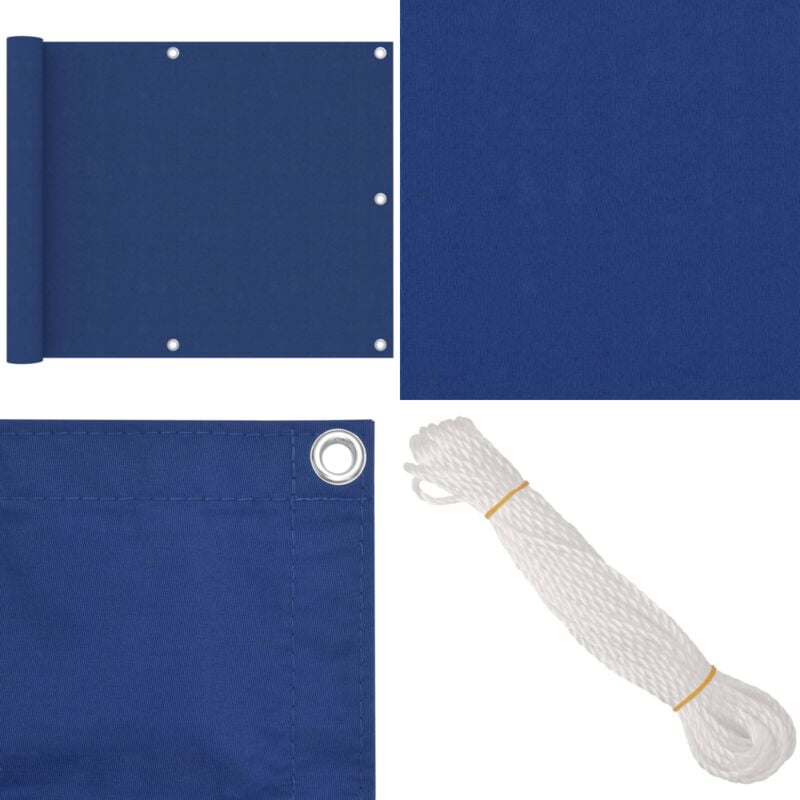 Vidaxl - Balkon-Sichtschutz Blau 75x500 cm Oxford-Gewebe - Balkon Sichtschutz - Windschutz - Wasserfest - uv Schutz - Oxford Gewebe - Home & Living