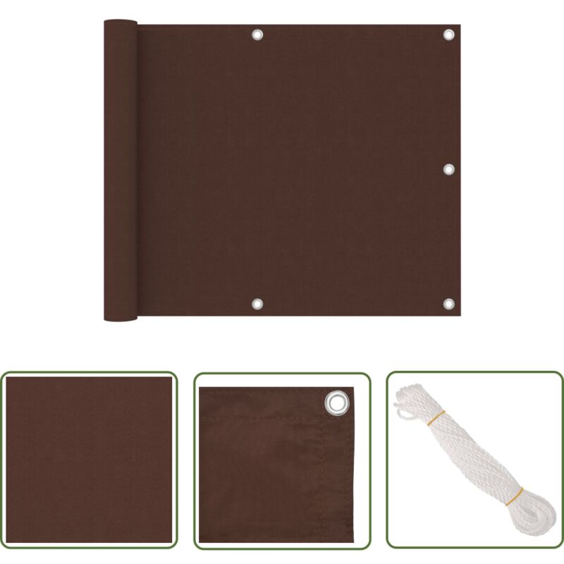 Longziming - The Living Store Balkon-Sichtschutz Braun 75x300 cm Oxford-Gewebe - Balkon Sichtschutz - Privatsphäre Schutz - Windschutz - Wasserfest