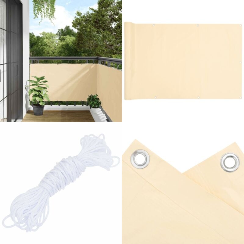 Vidaxl - Balkon-Sichtschutz Creme 300x90 cm pvc - Balkon Sichtschutz - pvc Sichtschutz - Wetterfest - uv Schutz - Gardine - Home & Living