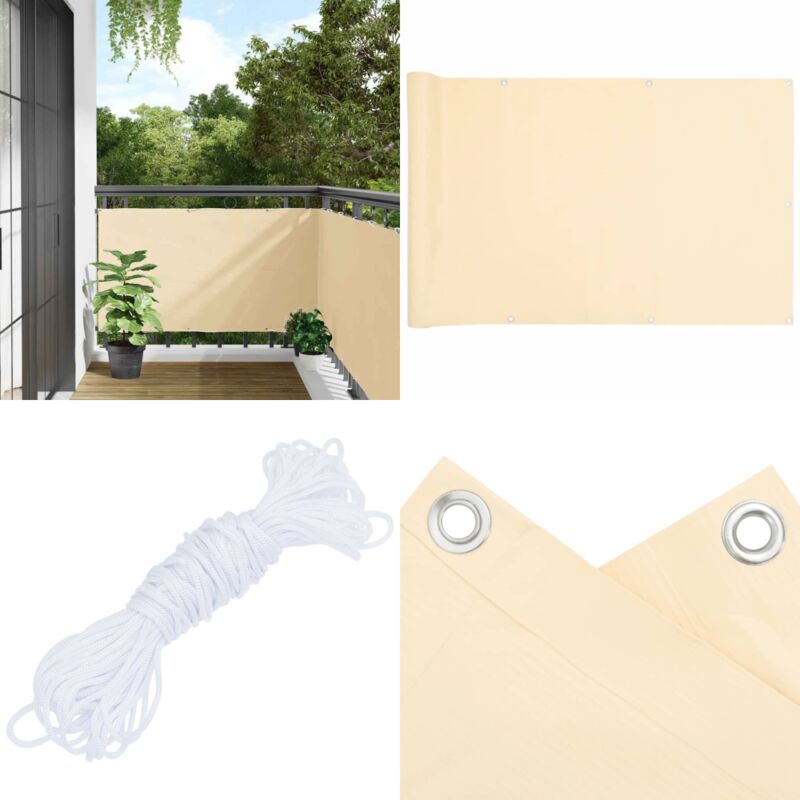Vidaxl - Balkon-Sichtschutz Creme 600x90 cm pvc - Balkon Sichtschutz - pvc Sichtschutz - Wetterfest - uv Schutz - Sonnenschutz - Home & Living