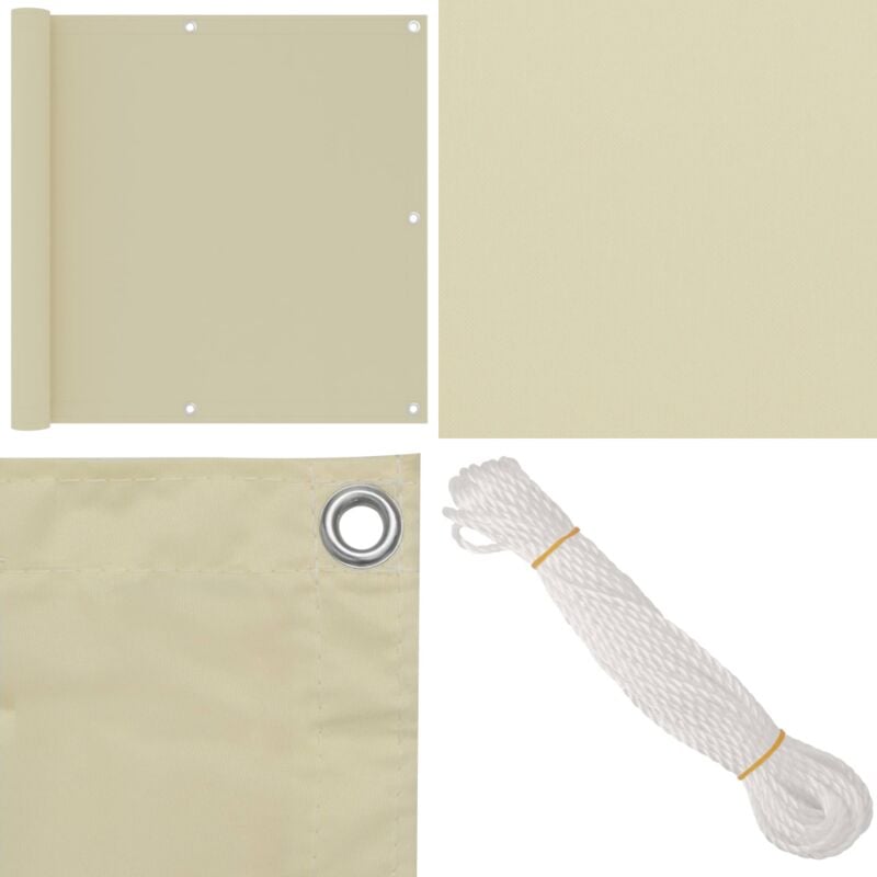 Vidaxl - Balkon-Sichtschutz Creme 90x500 cm Oxford-Gewebe - Balkon Sichtschutz - Windschutz - Wasserfest - uv Schutz - Oxford Gewebe - Home & Living