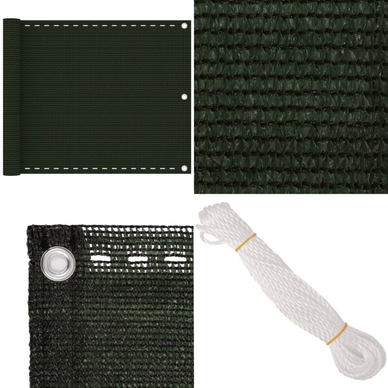 Vidaxl - Balkon-Sichtschutz Dunkelgrün 75x500 cm hdpe - Balkon Sichtschutz - hdpe Sichtschutz - Windsichtsschutz - Sonnenschutz Für Balkon - pvc