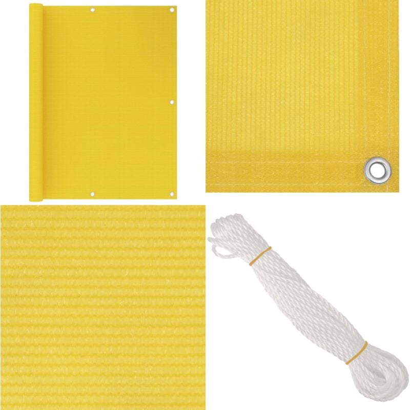 Balkon-Sichtschutz Gelb 120x300 cm hdpe - Balkon Sichtschutz - hdpe Sichtschutz - Gelber Balkon Schirm - Windsicht Schutz - uv Schutz - Home & Living