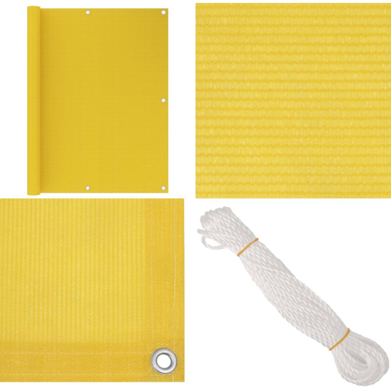 Vidaxl - Balkon-Sichtschutz Gelb 120x500 cm hdpe - Balkon Sichtschutz - hdpe - Gelber Sonnenschutz - Balkon Markise - Winddurchlässiger Schirms