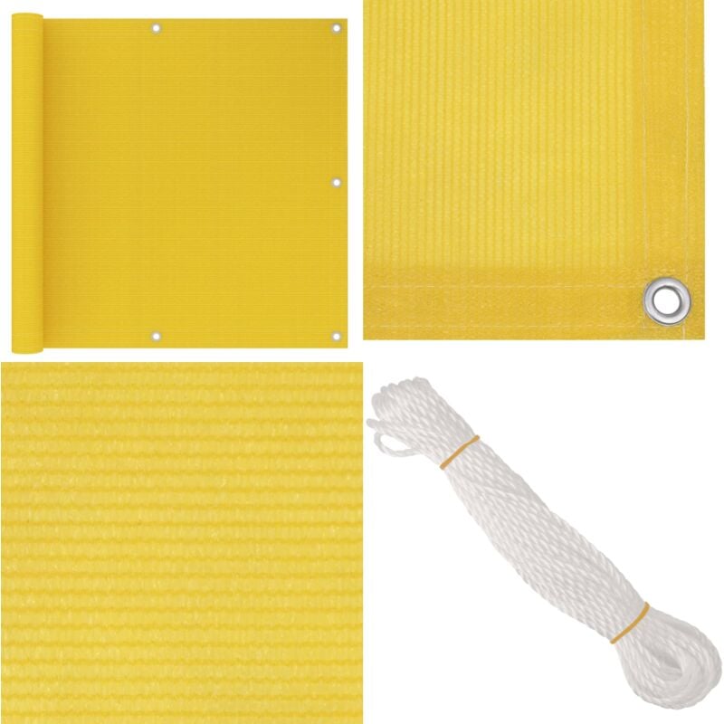 Vidaxl - Balkon-Sichtschutz Gelb 90x500 cm hdpe - Balkon Sichtschutz - Gelber Balkonvorhang - hdpe Sichtschutz - Windsack Für Balkon - uv Beständiger