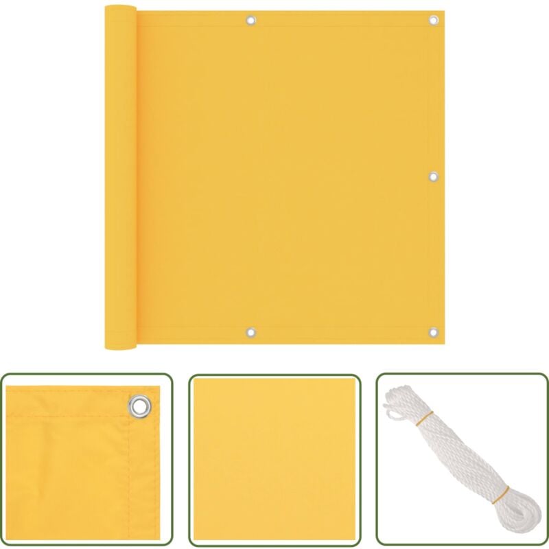 Longziming - The Living Store Balkon-Sichtschutz Gelb 90x500 cm Oxford-Gewebe - Balkon Sichtschutz - Privatsphäre Schutz - Windschutz - Wasserfest