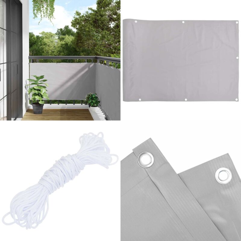 Vidaxl - Balkon-Sichtschutz Grau 600x75 cm pvc - Balkon Sichtschutz - pvc Sichtschutz - Wetterfest - uv Schutz - Sonnenschutz - Home & Living