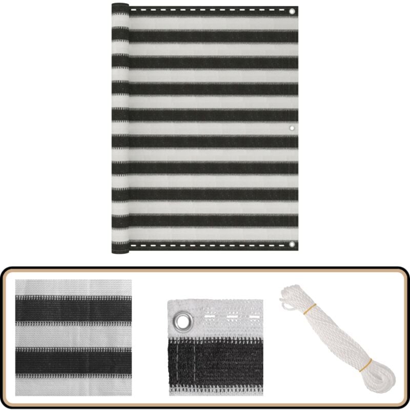 Vidaxl - Balkon-Sichtschutz hdpe 120x400 cm Anthrazit und Weiß - Balkon Sichtschutz - hdpe Sonnenschutz - Balkonscreening - Windschild Für Balkon