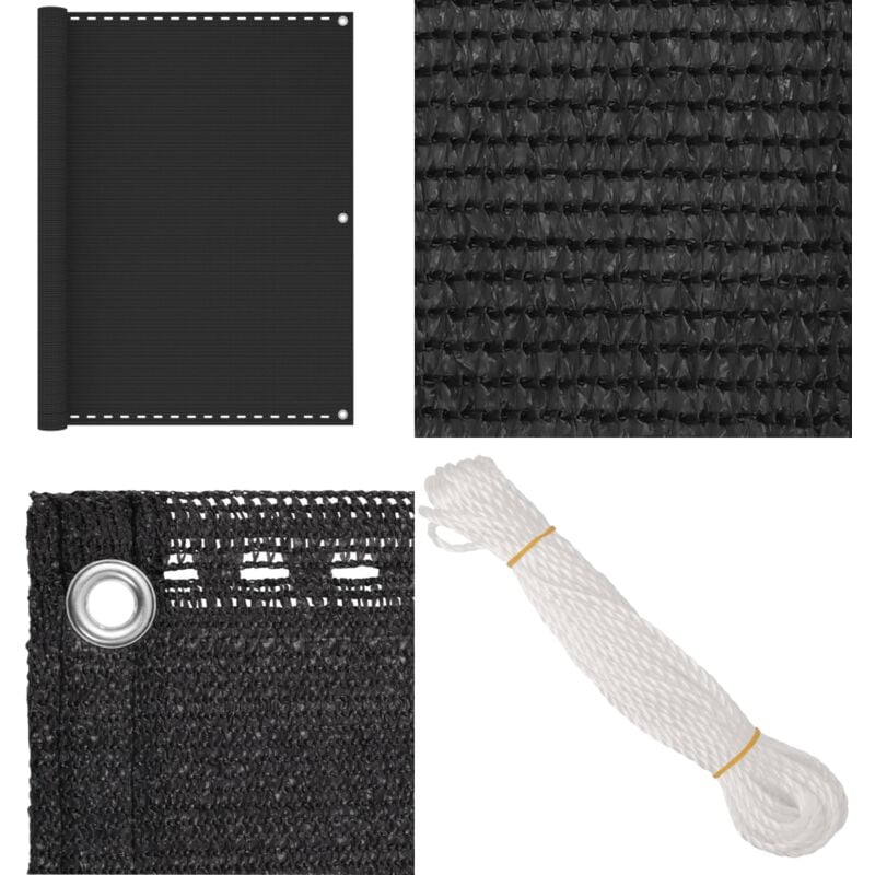 Balkon-Sichtschutz HDPE 120x500 cm Anthrazit - Balkon Sichtschutz - HDPE Sonnenschutz - Balkonscreening - Balkonbehang - Windsack - Home & Living