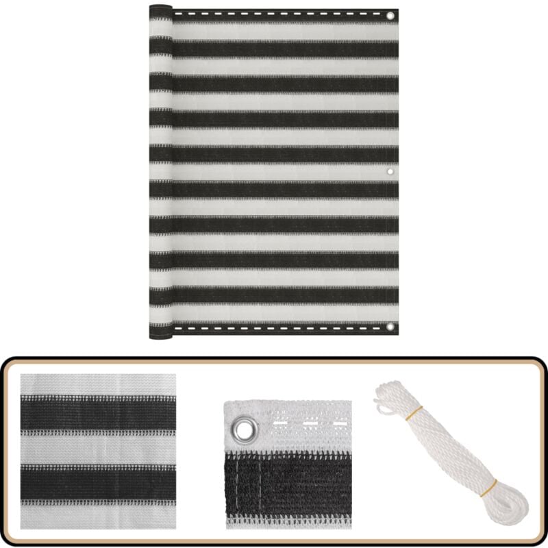 Vidaxl - Balkon-Sichtschutz hdpe 120x500 cm Anthrazit und Weiß - Balkon Sichtschutz - hdpe Sichtschutz - Sonnenschutz Balkon - Balkonabdeckung