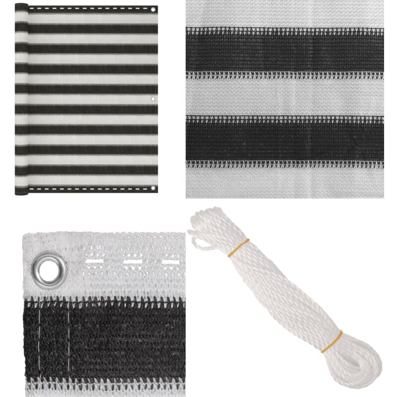 Vidaxl - Balkon-Sichtschutz hdpe 120x500 cm Anthrazit und Weiß - Balkon Sichtschutz - hdpe Sichtschutz - Sonnenschutz Balkon - Balkonabdeckung