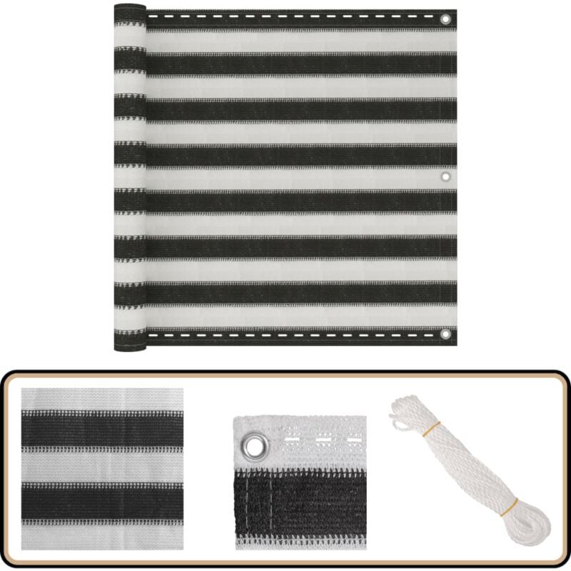 Vidaxl - Balkon-Sichtschutz hdpe 90x300 cm Anthrazit und Weiß - Balkon Sichtschutz - hdpe Sonnenschutz - Balkonscreening - Windschild - Wetterschutz