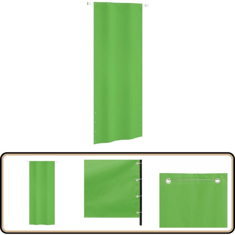 Balkon-Sichtschutz Hellgrün 100x240 cm Oxford-Gewebe - Balkon Sichtschutz - Sonnenschutz Für Balkon - Gartensichtschutz - UV Schutz - Wasserfeste