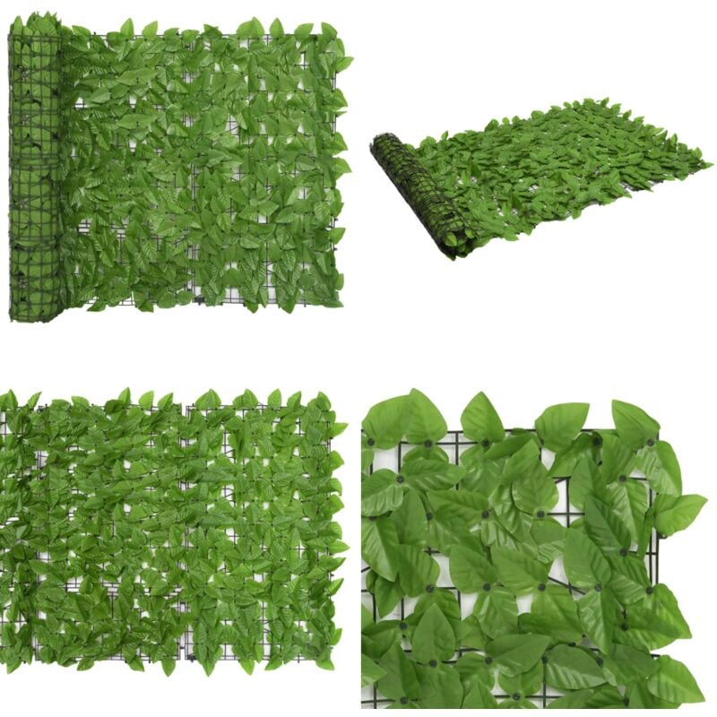 Balkon-Sichtschutz mit Grünen Blättern 600x100 cm - Balkon Sichtschutz - Gartensichtschutz - Privacy Screen - Windschutz - Blättermuster - Home &