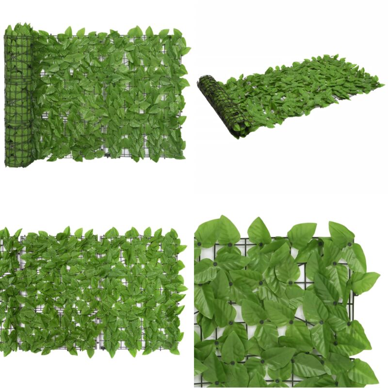 Balkon-Sichtschutz mit Grünen Blättern 600x75 cm - Balkon Sichtschutz - Gartensichtschutz - Windschutz - uv Schutz - Privacy Screen - Home & Living