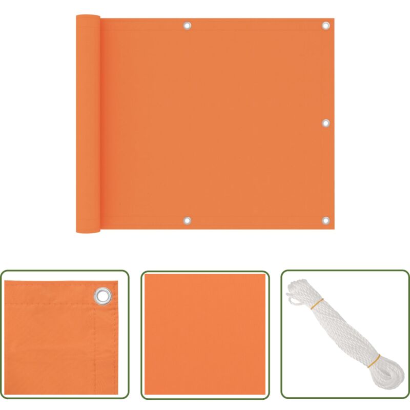 Longziming - The Living Store Balkon-Sichtschutz Orange 75x300 cm Oxford-Gewebe - Balkon Sichtschutz - Windschutz - Wasserfest - uv Schutz - Oxford