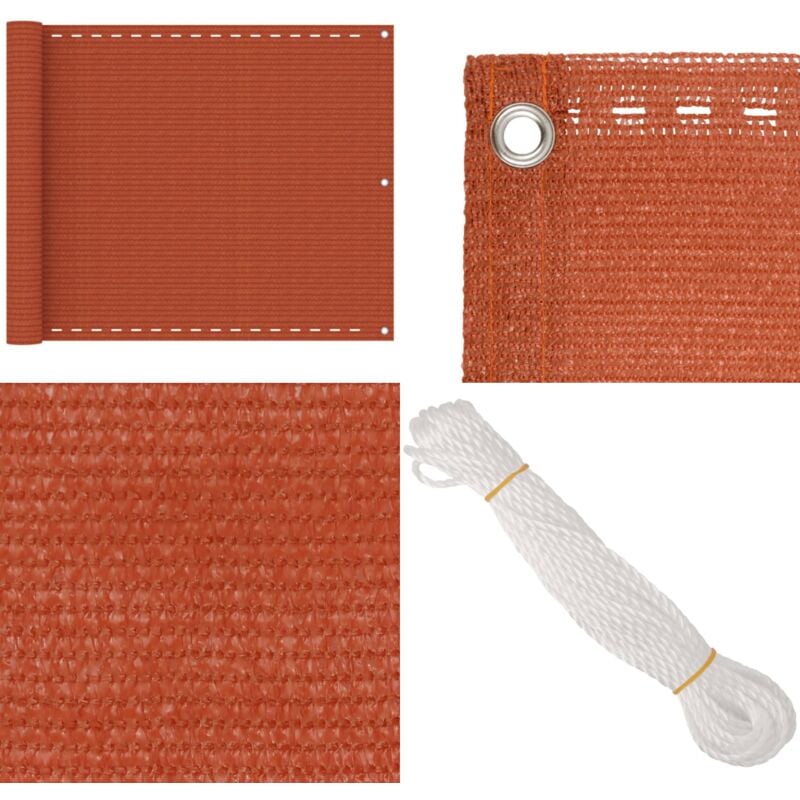 Balkon-Sichtschutz Orange 75x500 cm HDPE - Balkon Sichtschutz - HDPE Sichtschutz - Windsichtbarer Sichtschutz - UV Beständiger Sichtschutz - Orange