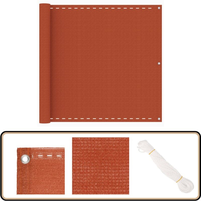 Vidaxl - Balkon-Sichtschutz Orange 90x400 cm hdpe - Balkon Sichtschutz - hdpe Sichtschutz - Sonnenschutz Balkon - pvc Sichtschutz - Winddurchlässiger