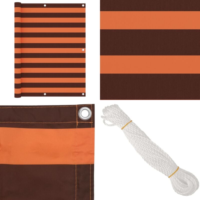 Vidaxl - Balkon-Sichtschutz Orange und Braun 120x400 cm Oxford-Gewebe - Balkon Sichtschutz - Windschutz - Wasserfest - uv Schutz - Oxford Gewebe