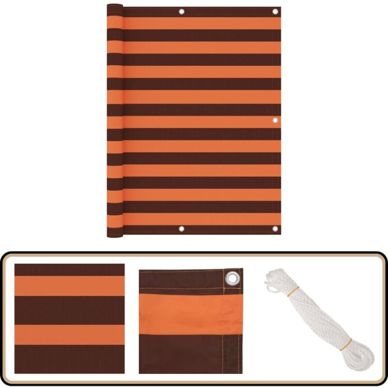 Vidaxl - Balkon-Sichtschutz Orange und Braun 120x500 cm Oxford-Gewebe - Balkon Sichtschutz - Privatsphäre Im Freien - Windschutz - Wasserfestes
