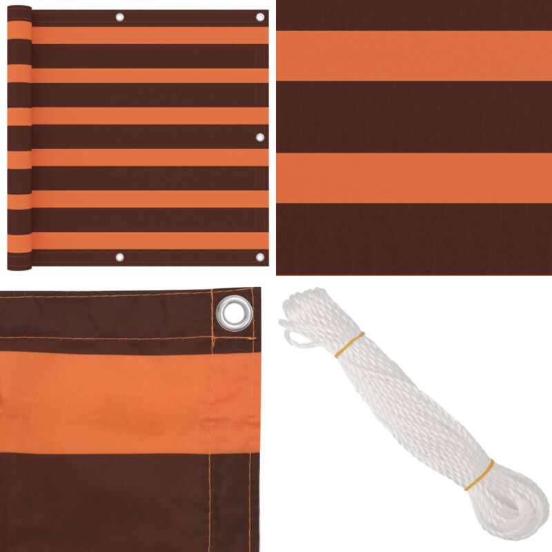 Vidaxl - Balkon-Sichtschutz Orange und Braun 90x300 cm Oxford-Gewebe - Balkon Sichtschutz - Windschutz - Wasserfest - uv Schutz - Oxford Gewebe