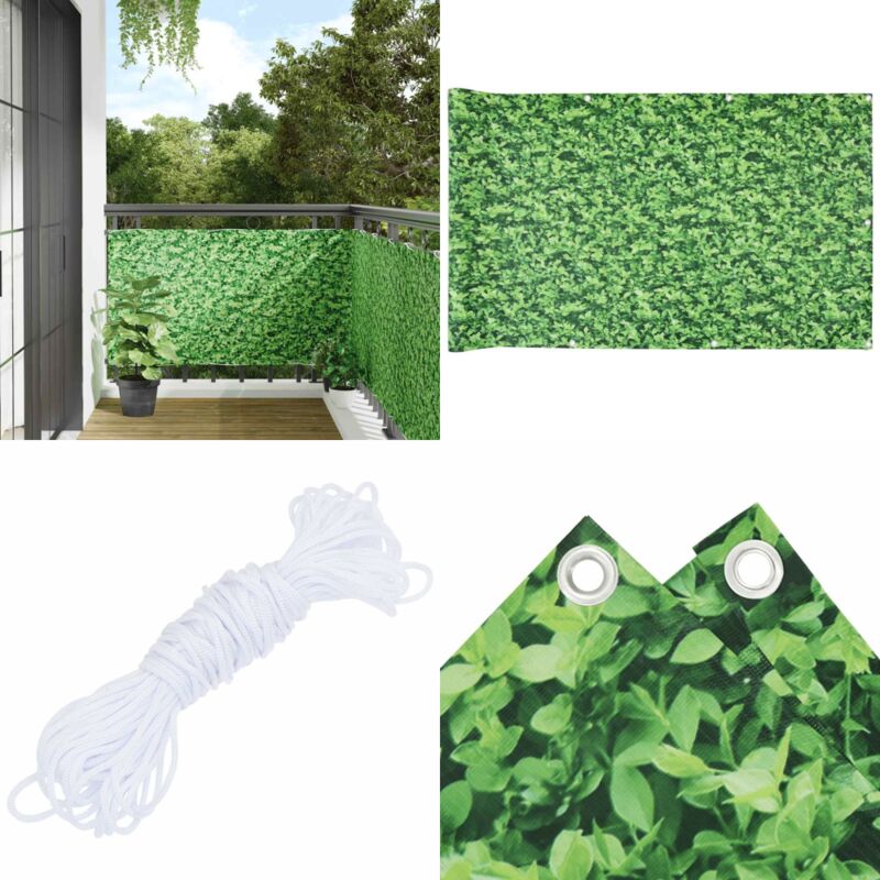 Vidaxl - Balkon-Sichtschutz Pflanzen-Optik Grün 600x90 cm pvc - Balkon Sichtschutz - Gartenzäune - Sichtschutz Grün - uv Schutz - Wetterfest - Home &