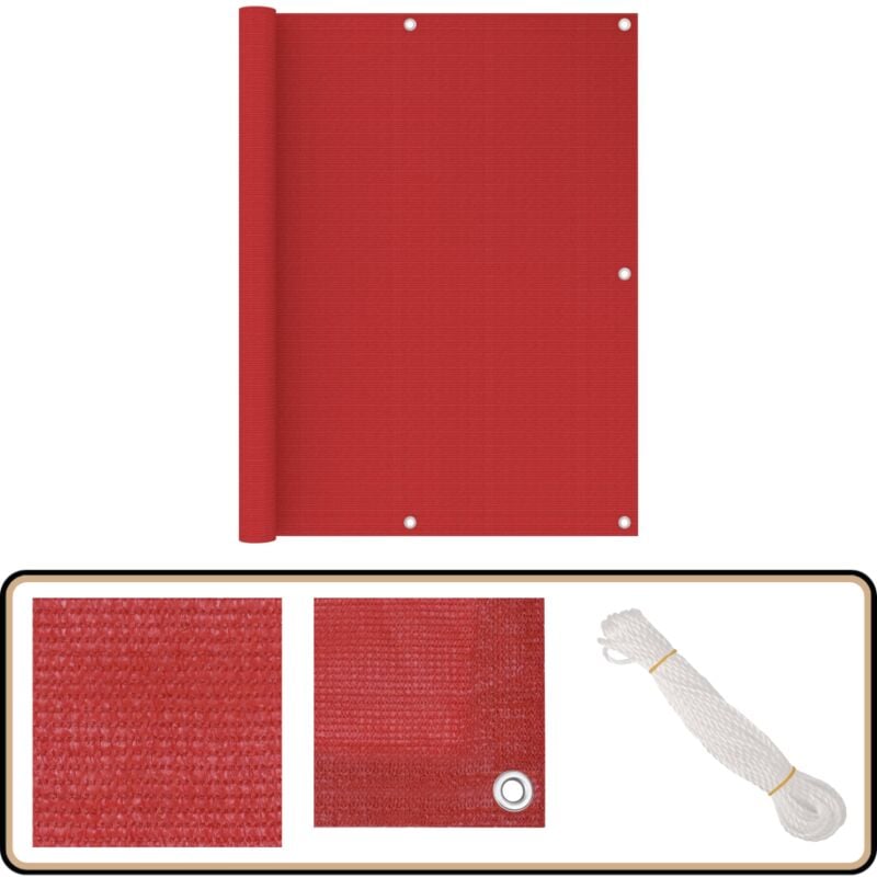 Vidaxl - Balkon-Sichtschutz Rot 120x400 cm hdpe - Balkon Sichtschutz - hdpe Sichtschutz - Sonnenschutz Balkon - Windschild Für Balkon - Privacy