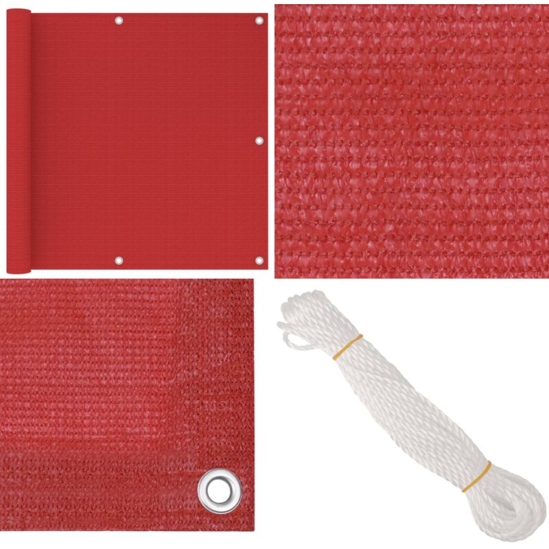 Vidaxl - Balkon-Sichtschutz Rot 90x300 cm hdpe - Balkon Sichtschutz - hdpe - Sonnen Schutz - Windschild - Privacy Screen - Home & Living