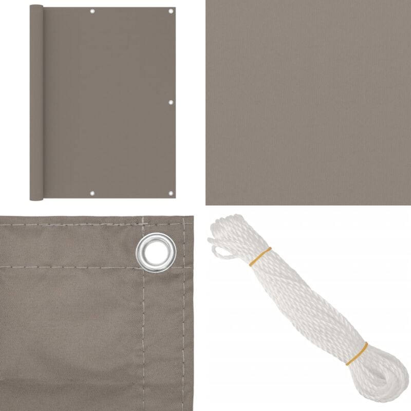 Balkon-Sichtschutz Taupe 120x400 cm Oxford-Gewebe - Balkon Sichtschutz - Privatsphäre Im Freien - Windschutz - Wasserfest - UV Schutz - Home & Living