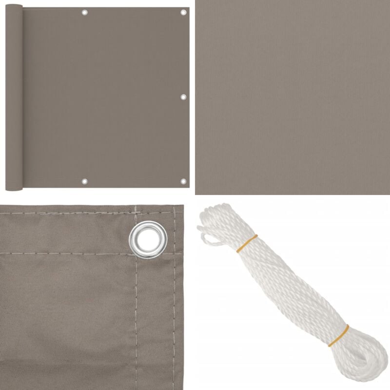 Vidaxl - Balkon-Sichtschutz Taupe 90x500 cm Oxford-Gewebe - Balkon Sichtschutz - Privatsphäre Im Freien - Windschutz - Wasserabweisend - uv Schutz