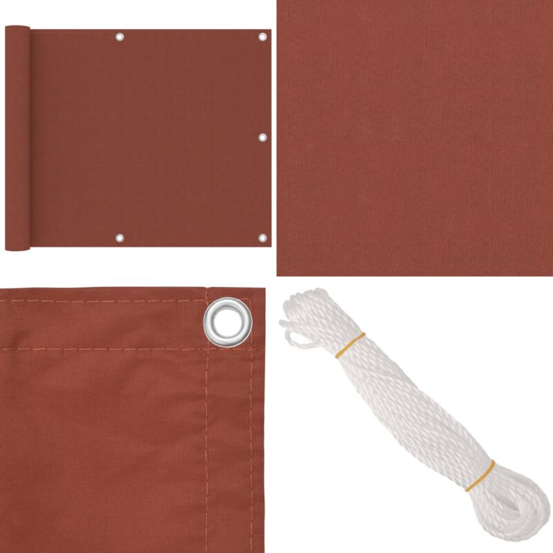Vidaxl - Balkon-Sichtschutz Terracotta-Rot 75x500 cm Oxford-Gewebe - Balkon Sichtschutz - Privatsphäre Schutz - Windschutz - Wasserabweisend - uv