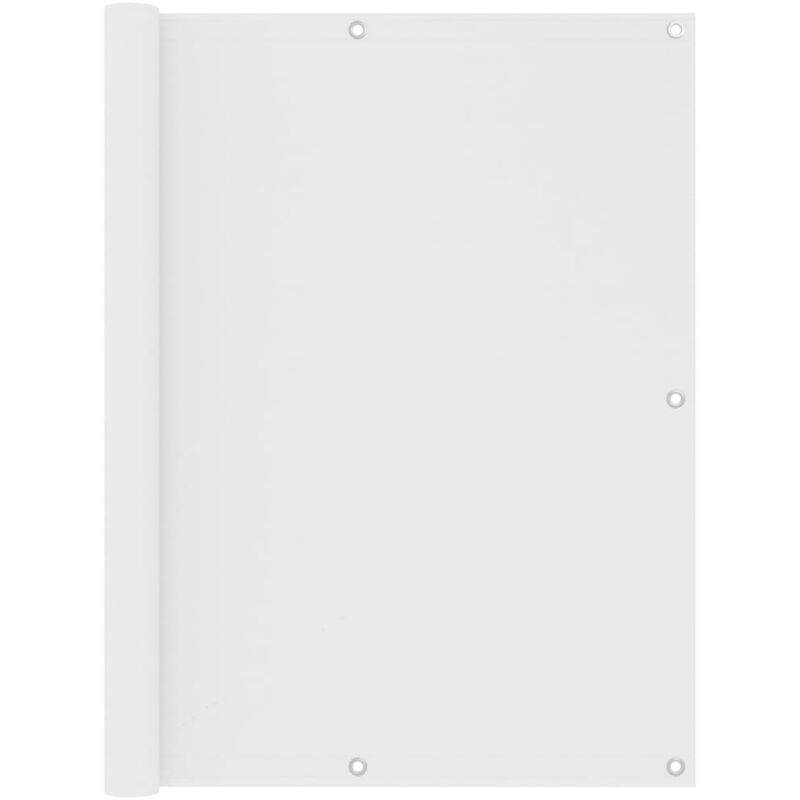 The Living Store Balkon-Sichtschutz Weiß 120x300 cm Oxford-Gewebe - Balkon Sichtschutz - Windschutz - Wasserdichtes Gewebe - uv Schutz - Oxford Stoff