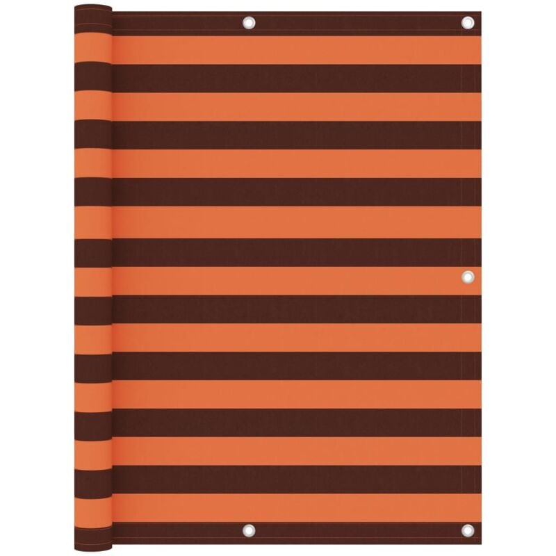 The Living Store Balkon-Sichtschutz Orange und Braun 120x300 cm Oxford-Gewebe - Balkon Sichtschutz - Windschutz - Wasserfest - uv Schutz - Oxford