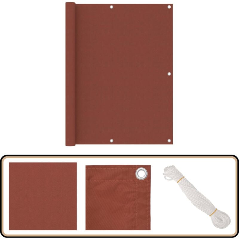 Vidaxl - Balkon-Sichtschutz Terrakotta-Rot 120x600 cm Oxford-Gewebe - Balkon Sichtschutz - Terrakotta - Wasserdicht - uv Schutz - Windschutz