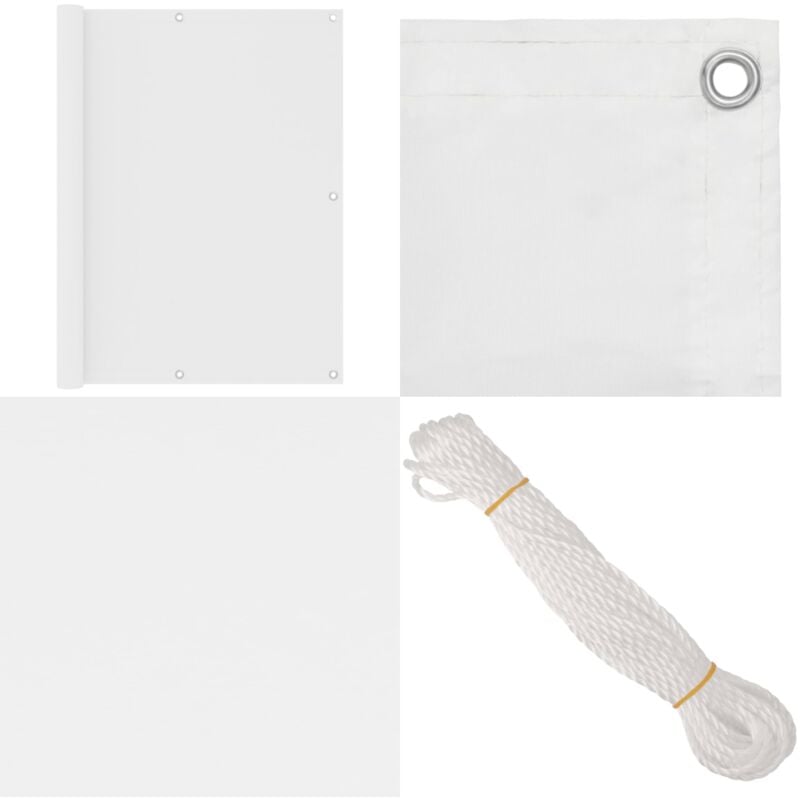 Vidaxl - Balkon-Sichtschutz Weiß 120x300 cm Oxford-Gewebe - Balkon Sichtschutz - Windschutz - Wasserdichtes Gewebe - uv Schutz - Oxford Stoff - Home