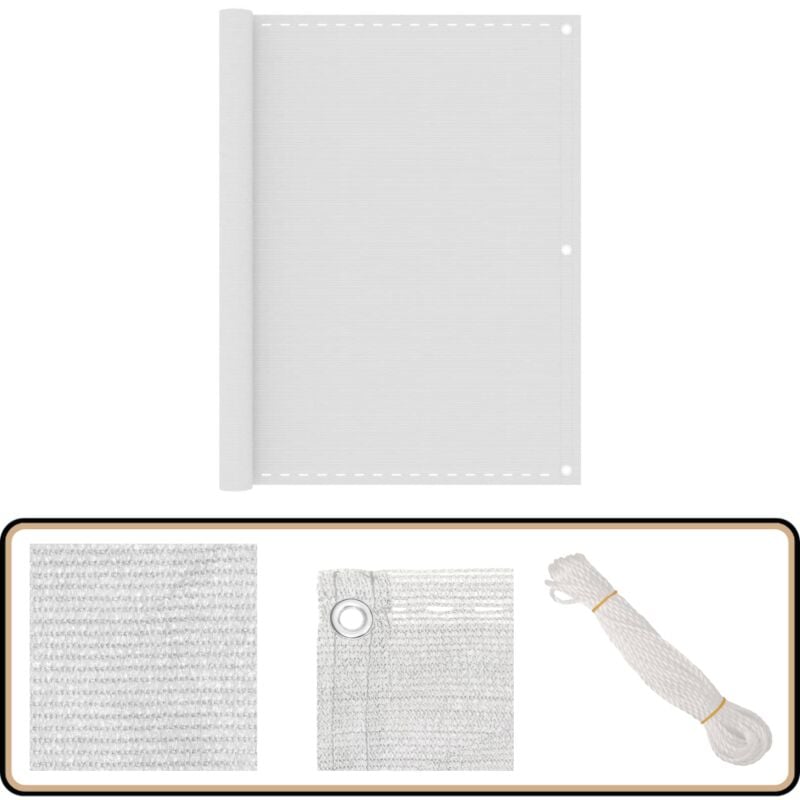 Vidaxl - Balkon-Sichtschutz Weiß 120x500 cm hdpe - Balkon Sichtschutz - hdpe - Weißer Sonnenschutz - Winddurchlässiger Schirms - Uv-Schutz