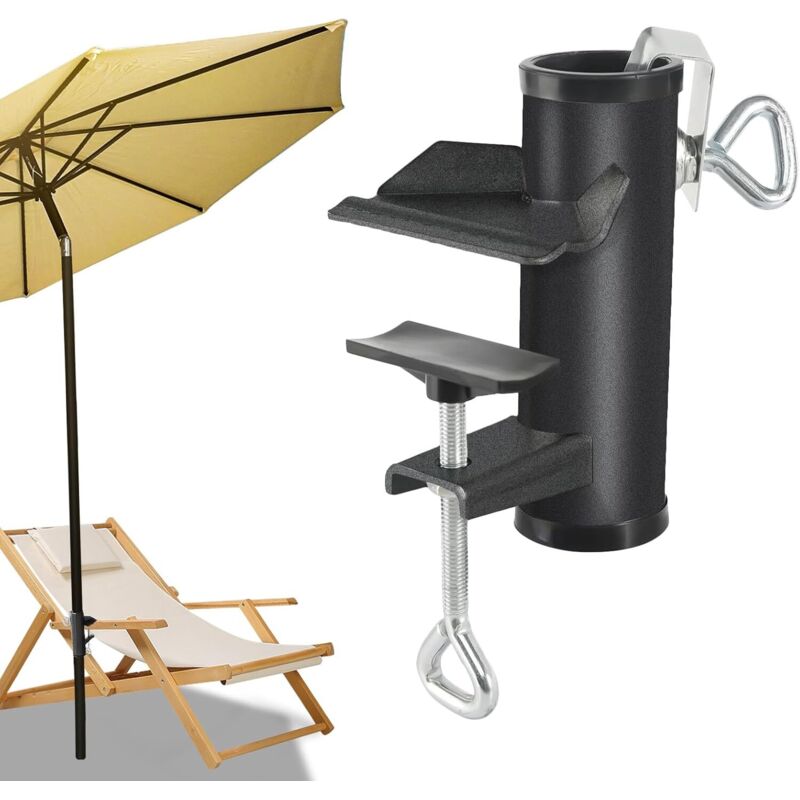 Balkon-Sonnenschirmhalter, Strand-Sonnenschirmständer, Balkon-Sonnenschirmhalterung für Balustrade, Metall-Sonnenschirmhalterung,