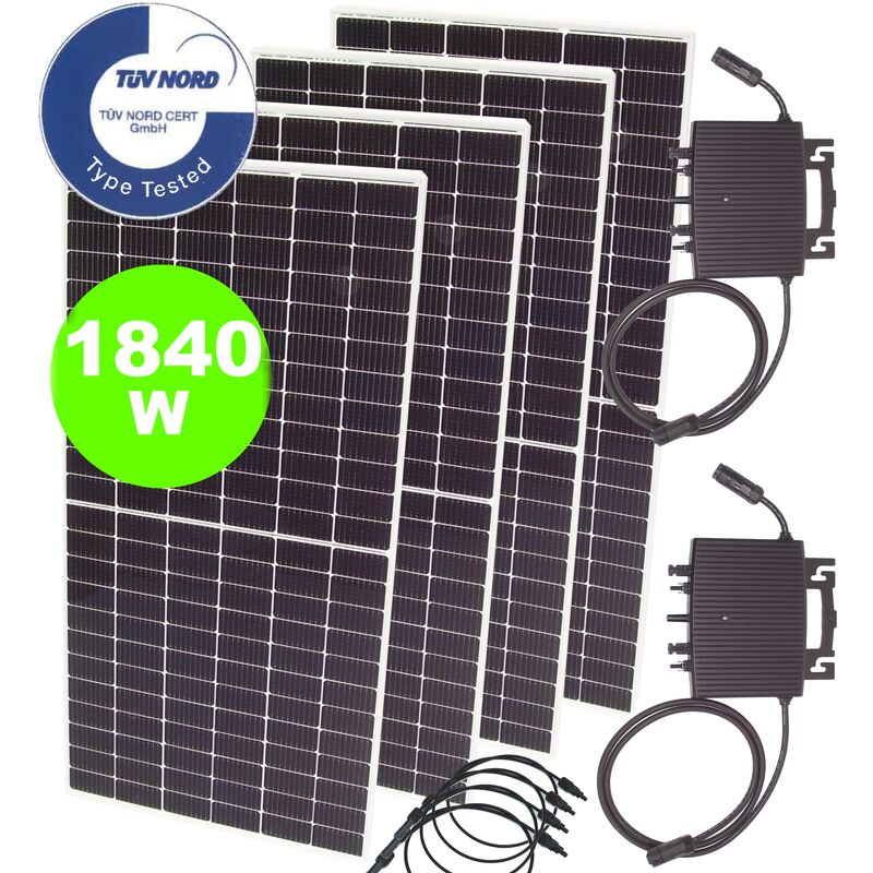 Balkonkraftwerk 1840W 1600W Photovoltaik Solaranlage Mikro-Wechselrichter wireless