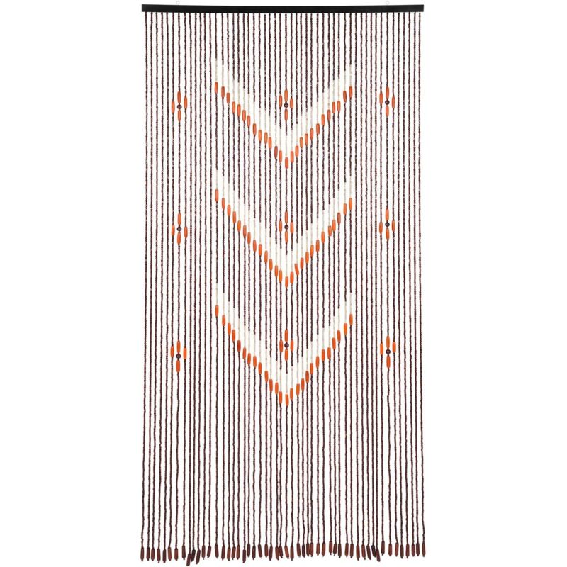 Bambus Perlenvorhang Türvorhang,Balkontür Fliegengitter,Chinesischer Kaffee Farbiger V-förmiger Bambus und Holz Türvorhang 190x90cm