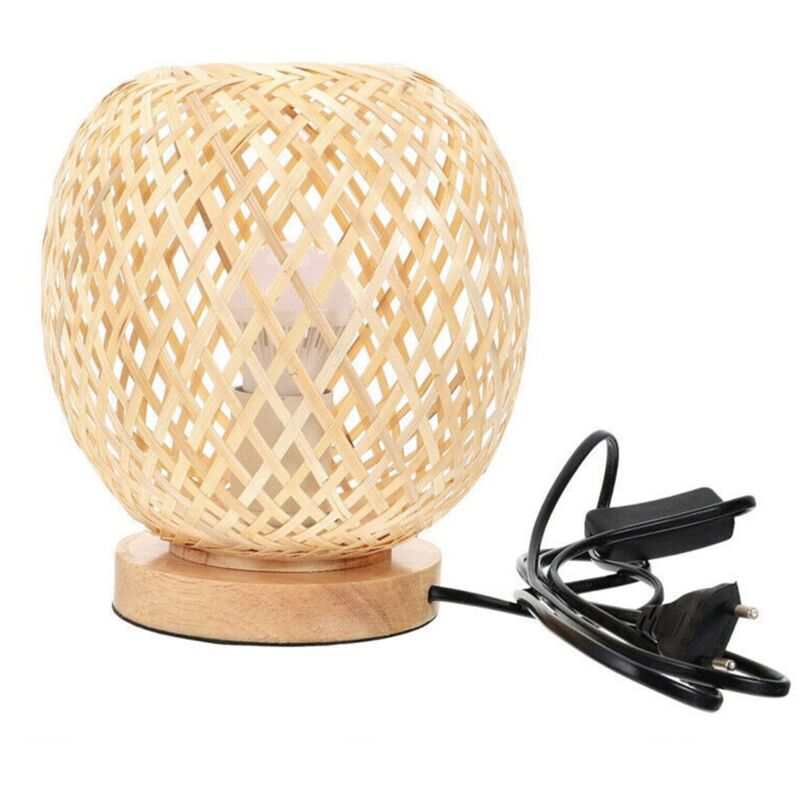 Bambus Rattan Tisch Lampe Japanischen Stil Nacht Lampe Schreibtisch Lampe Schlafzimmer diy Dekoration eu Stecker