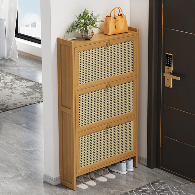 Schuhschrank für den Eingangsbereich, freistehender Schuhständer-Organizer, Schuhschrank aus Holz für den Eingangsbereich, moderner schmaler