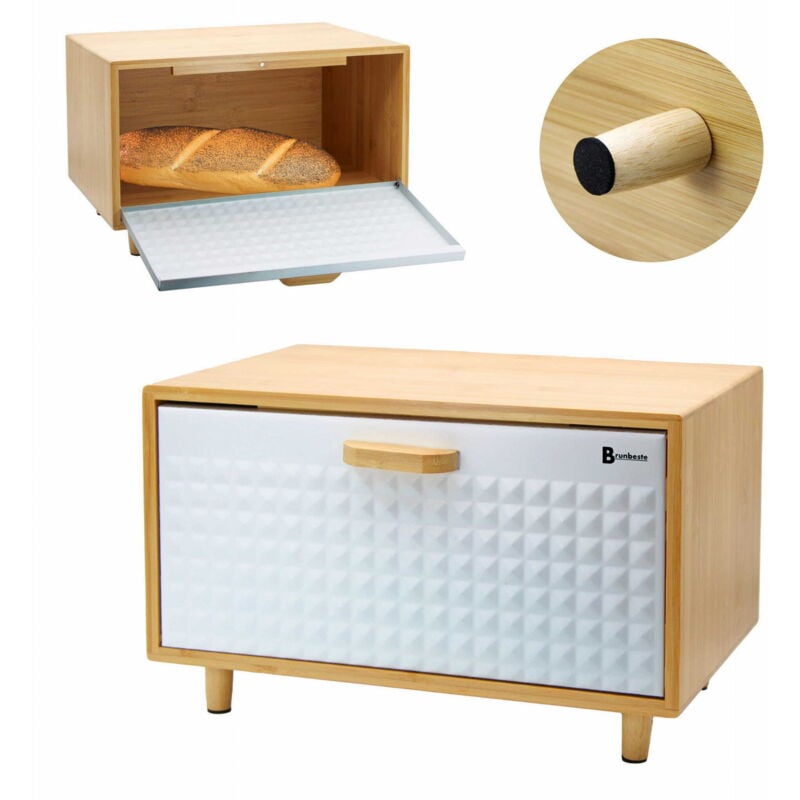Bambus Brotkasten BRUNBESTE BB-4251 Weiß