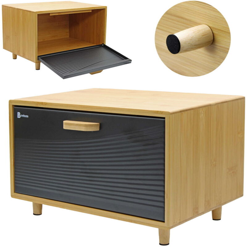 Bambus Brotkasten BRUNBESTE BB-4252 Schwarz